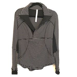 Lululemon Half Zip Navy White Stripe